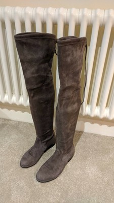 grey suede over the knee boots uk